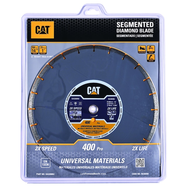 Caterpillar 400 Pro Segmented Universal Building Products Diamond Blade 14-In - 350mm DA32009U - main
